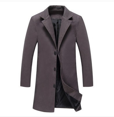 2023 Autumn Mens Solid Color Casual Business Woolen Coats